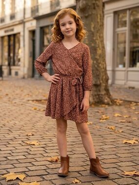 Abercrombie Kids Brown Floral Dress Girls 9/10